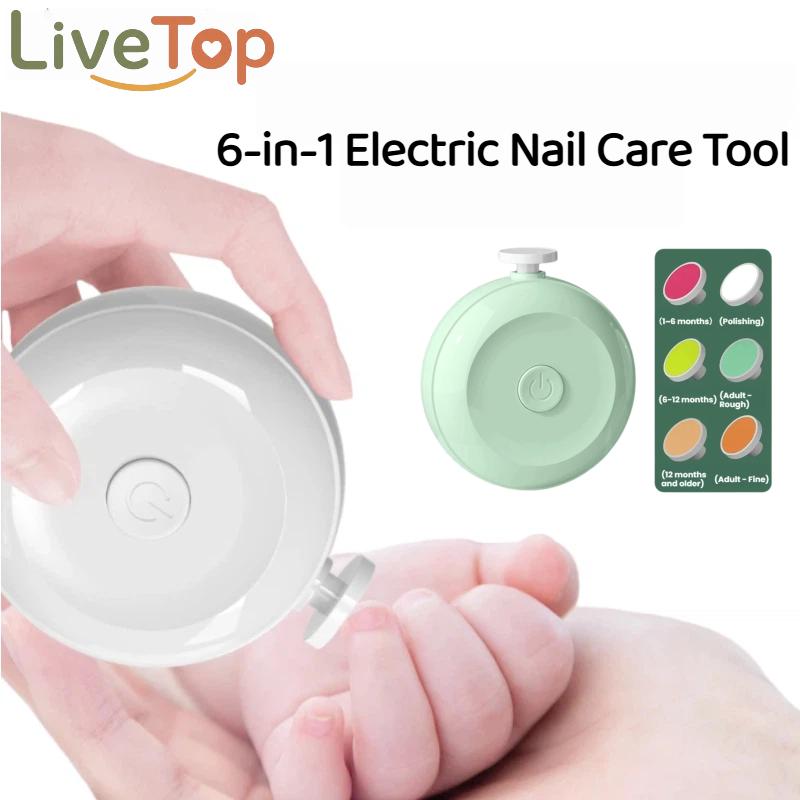 Electric Baby Nail Trimmer, Rechargeable 6-in-1 Electric Nail File, Safe Gentle Nail Care Tool For Newborns, Toddlers, Kids And Adults, Wireless Nail Polisher For Fingernails & Toenails