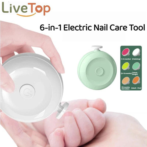 Electric Baby Nail Trimmer, Rechargeable 6-in-1 Electric Nail File, Safe Gentle Nail Care Tool For Newborns, Toddlers, Kids And Adults, Wireless Nail Polisher For Fingernails & Toenails